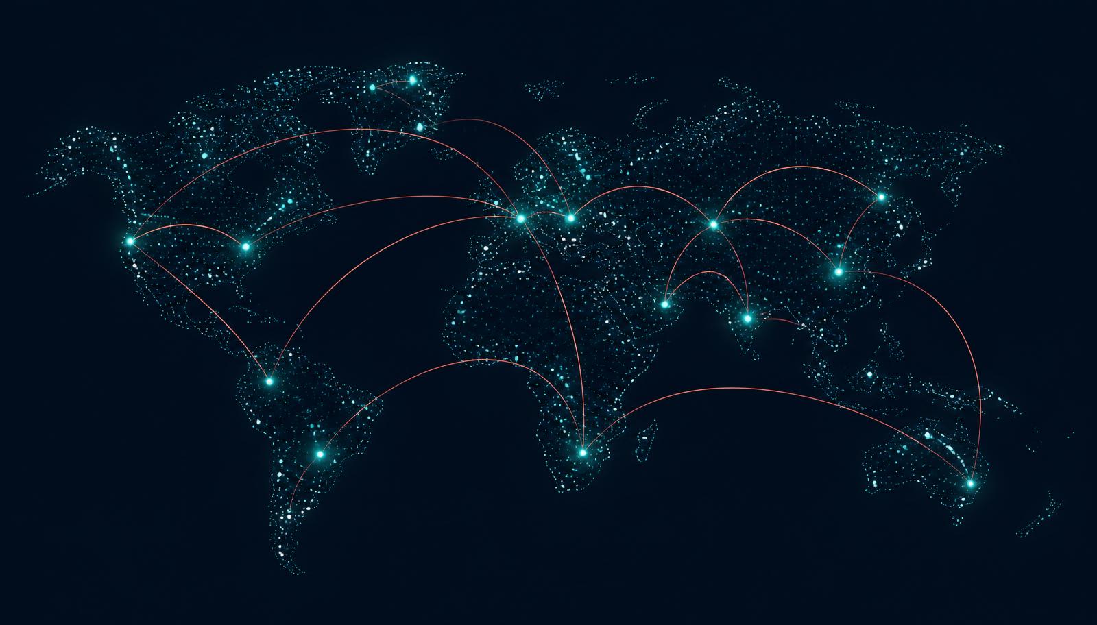 Illustrated world map of SquidRift server locations